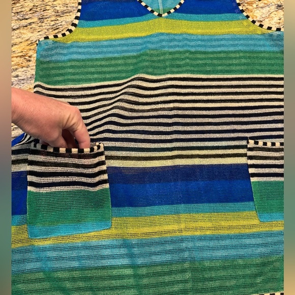 Dalin Hooded Mesh Sleeveless 2 Pocket Striped Swim Cover-up Women’s Size XL - Picture 4 of 6